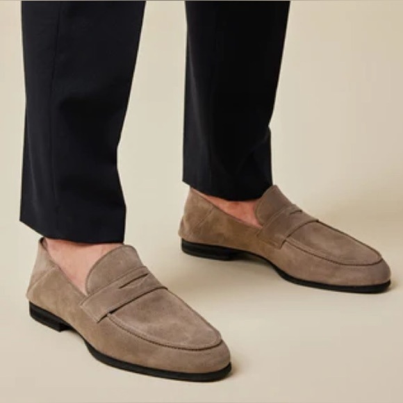 Wolf & shepherd tan suede loafers men’s size 12.5 preppy casual business casual - Picture 1 of 11